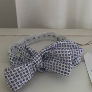 Steven Alan Bow Tie White Blue Dot